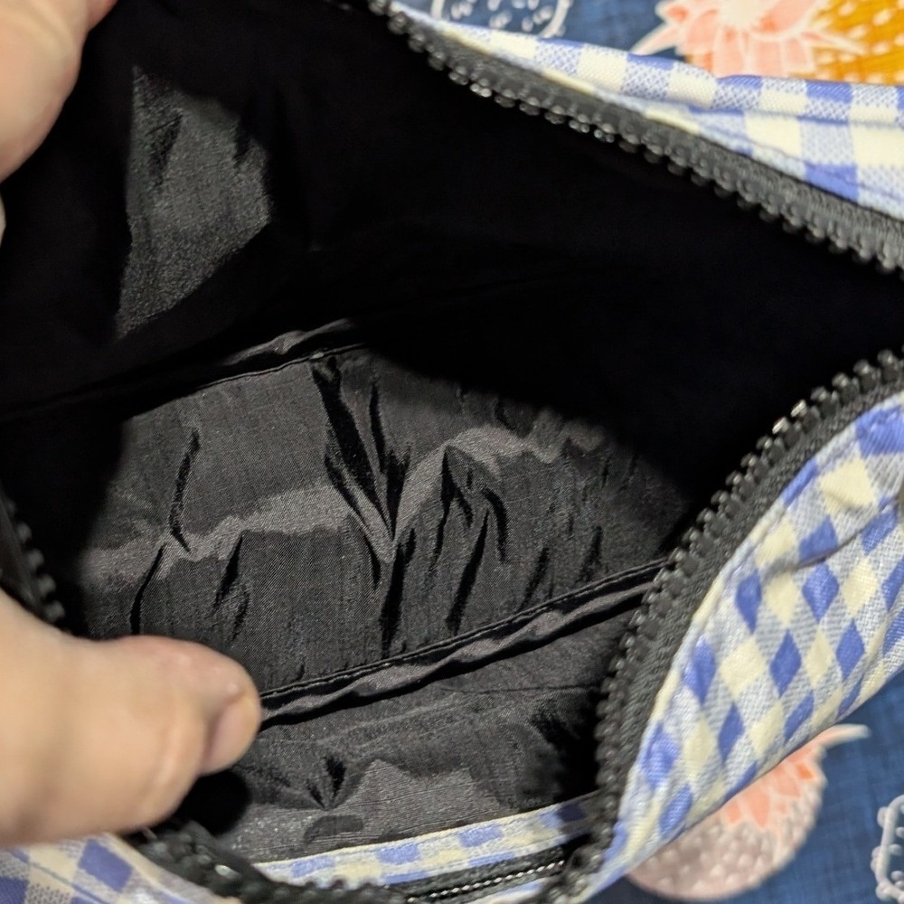 NWOT Baggu x Urban Outfitters Multi Pocket Cargo Shoulder Bag Blue Gingham - Picture 6 of 7
